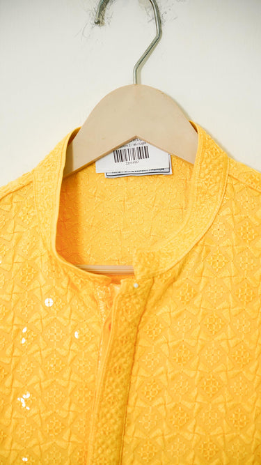 Mens Rayon Kurta in Light Yellow