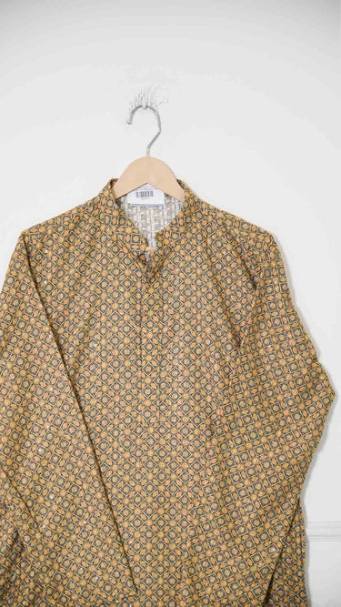 Mehendi Digital Printed Mens Kurta in Cotton