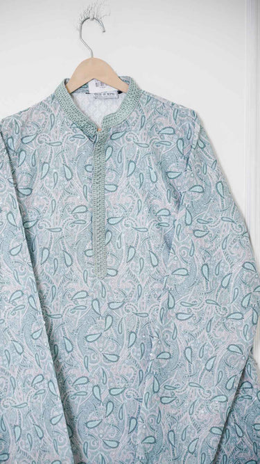 Mens Kurta with Paisley Jaal Embroidery