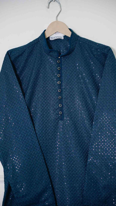 Mens Chikankari Kurta with Sequinwork