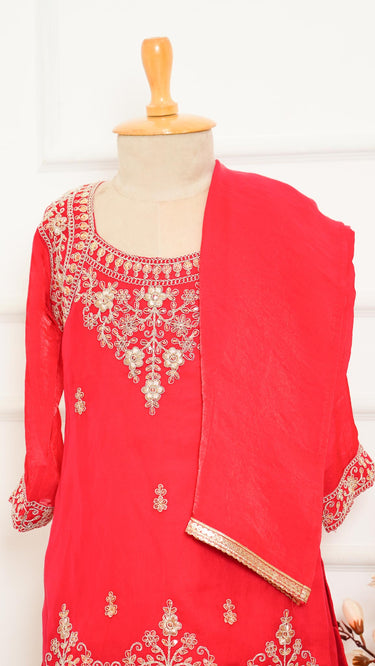 Zariwork Fendi Silk Girls Kurta Suit