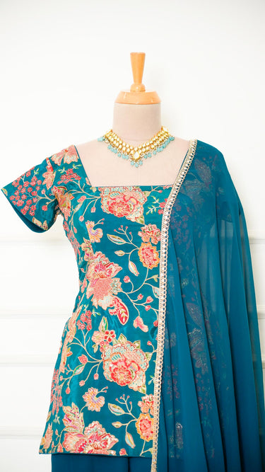 Crepe Silk Position 90s Kurti with Bellybottoms