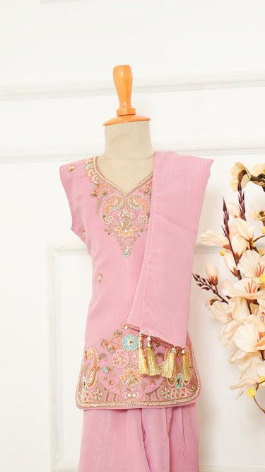 Paisley Embroidered Girls Kurti Suit