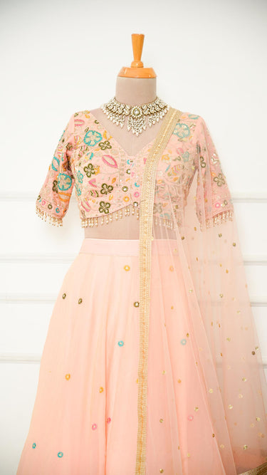 Fendi Lehenga Set with Floral Edge