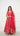 Red Floral Banarasi Anarkali Suit