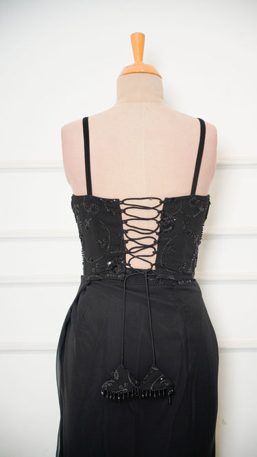 Black Ready to Wear Saree with Corset Blouse