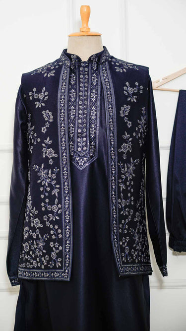 Designer Indo Western Kurta Jacket Set with Embroidery