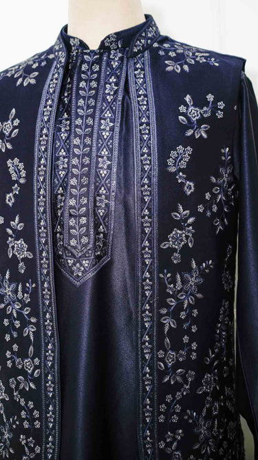 Designer Indo Western Kurta Jacket Set with Embroidery