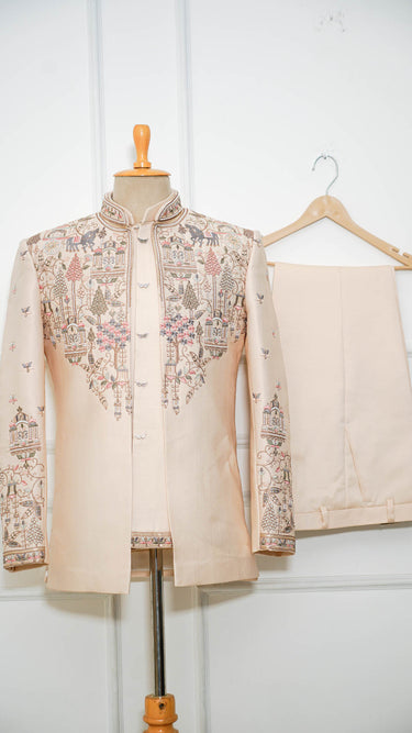 Men's Indo Western Jodhpuri Suit with Multithread Embroidery