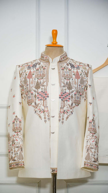 Men's Indo Western Jodhpuri Suit with Multithread Embroidery