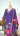 Shiny Women's Kurta Set with Floral Shawl in Purple