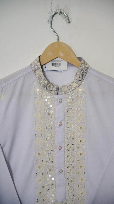 Ombre Mens Kurta with Chikankari Thread and Mirrorwork