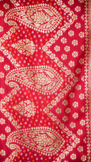 Dola Silk Bandhej Chunari Print Saree