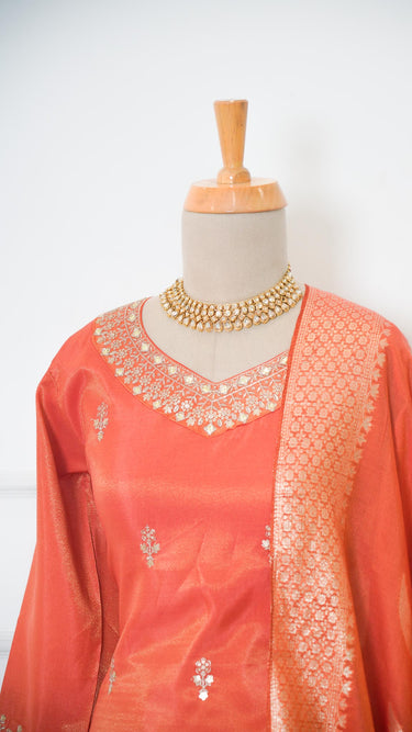 Cosmos Rust Gharara Suit