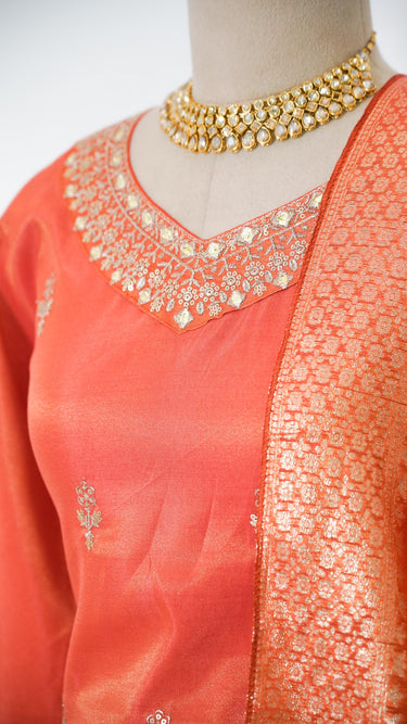 Cosmos Rust Gharara Suit