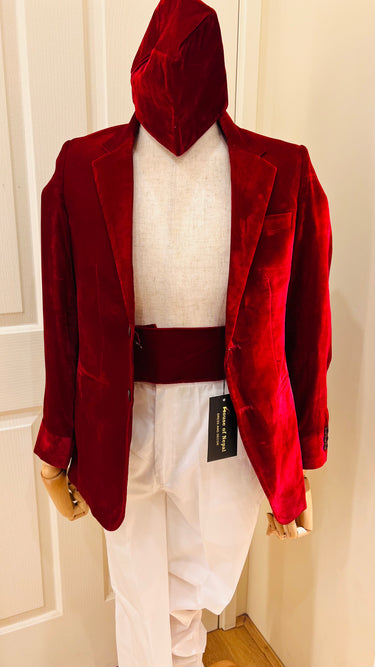 Velvet Blazer with Belt and Topi