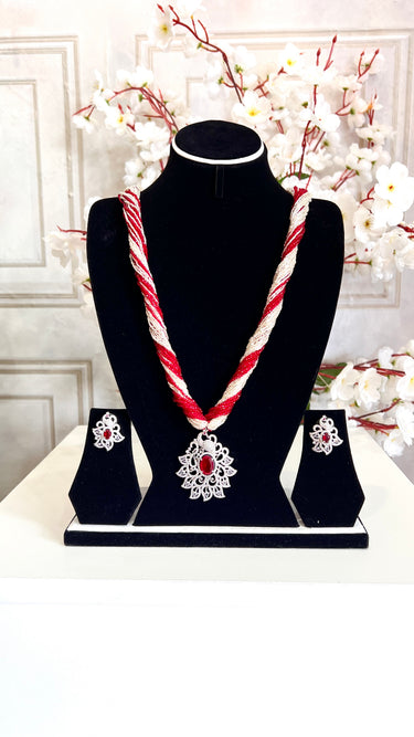 Chiffon pote with Hydro Crystal American Diamond Pendent GlowLab