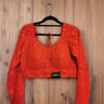 Full Sleeve Red Chikankary Boutique Blouse - House of Nepal
