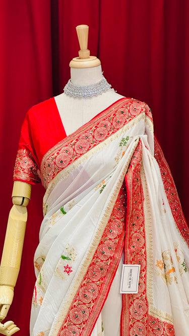 Dola Silk Saree with Handwork