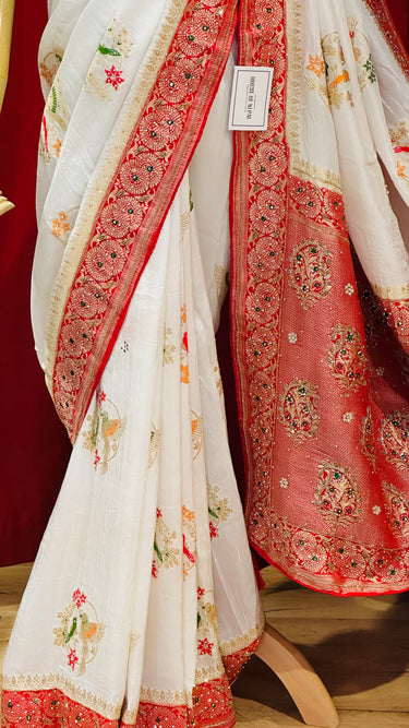 Dola Silk Saree with Handwork