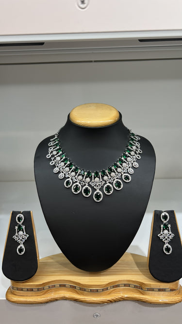American Diamond Necklace with Earrings Lara