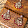 Maroon Earrings with Bindi Riha - House of Nepal