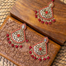 Bright Red Earrings with Bindi Riha - House of Nepal