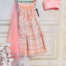 Girls Peach Pink Thread and Sequin Work Lehenga With Boutique Blouse and Dupatta - House of Nepal