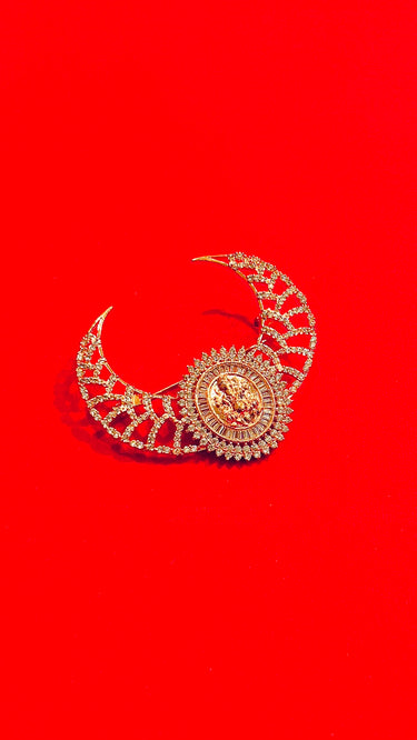 Half Moon  Brooch with Ganesh - House of Nepal