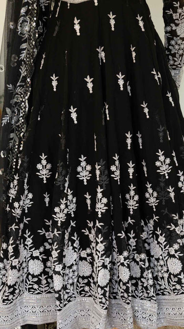 Black Thread Embroidered Boutique Anarkali Set