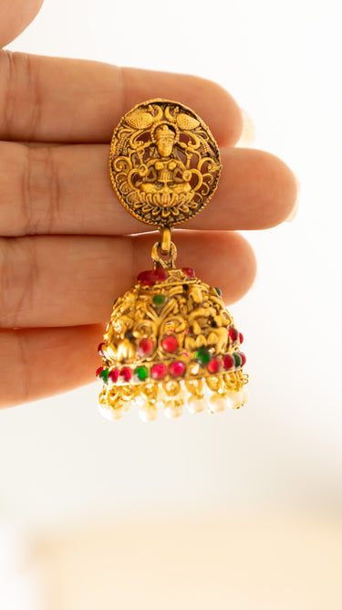 Brass Temple Jewellery Necklace with Earrings Madhavi