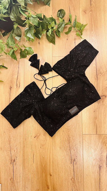 Half Sleeve  Boutique Blouse Sleek Ebony - House of Nepal