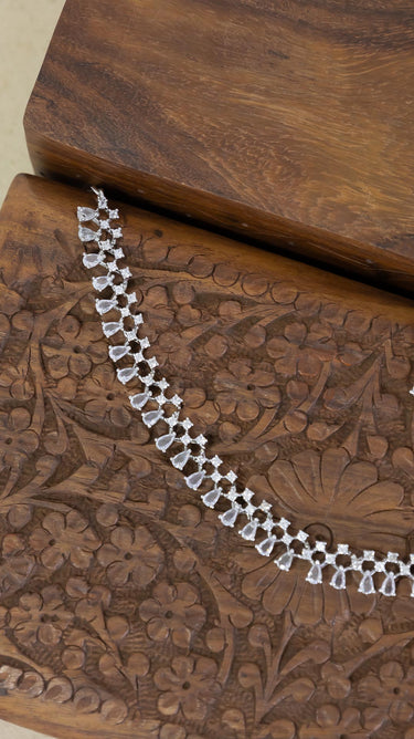 White American Diamond Necklace And Earring Riana