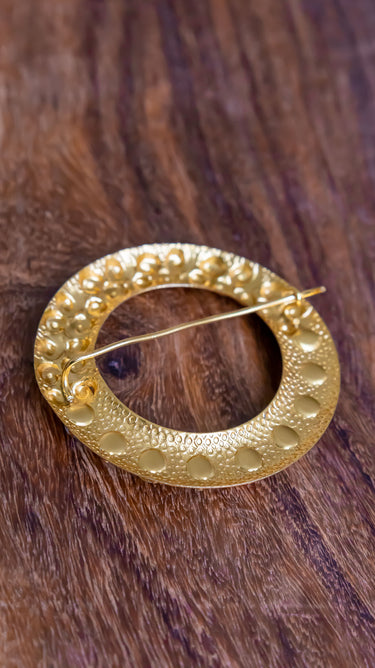 Traditional Nepali Gold Imitation Chandrama Hair Pin Circle