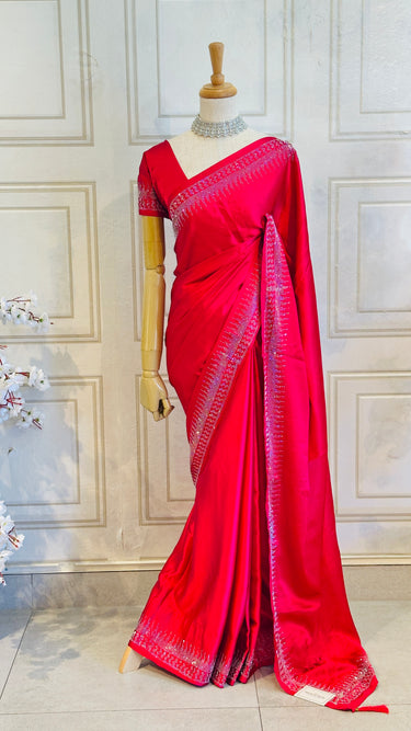 Satin Saree with Swarovski Work