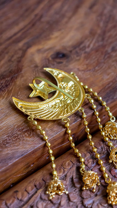 Traditional Nepali Gold Imitation Chandrama Hair Pin Mayur
