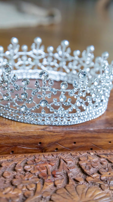 Silver and Diamond Imitation Bridal Crown