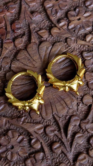 Traditional Nepali Gold Imitation Earrings Marwari