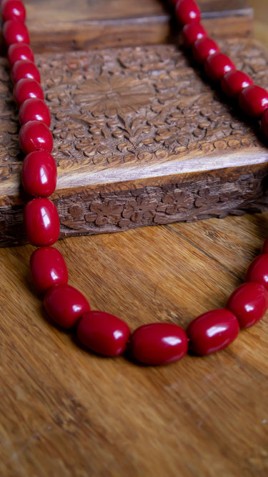 Red Newari Muga Mala