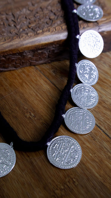 Black Silver Sikka Nepali Paisa Mala
