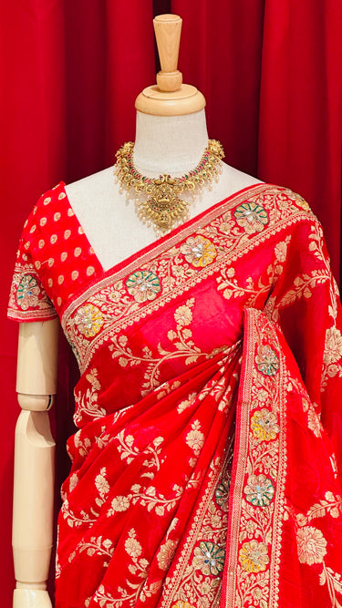 Khaddi Georgette Handwork Saree