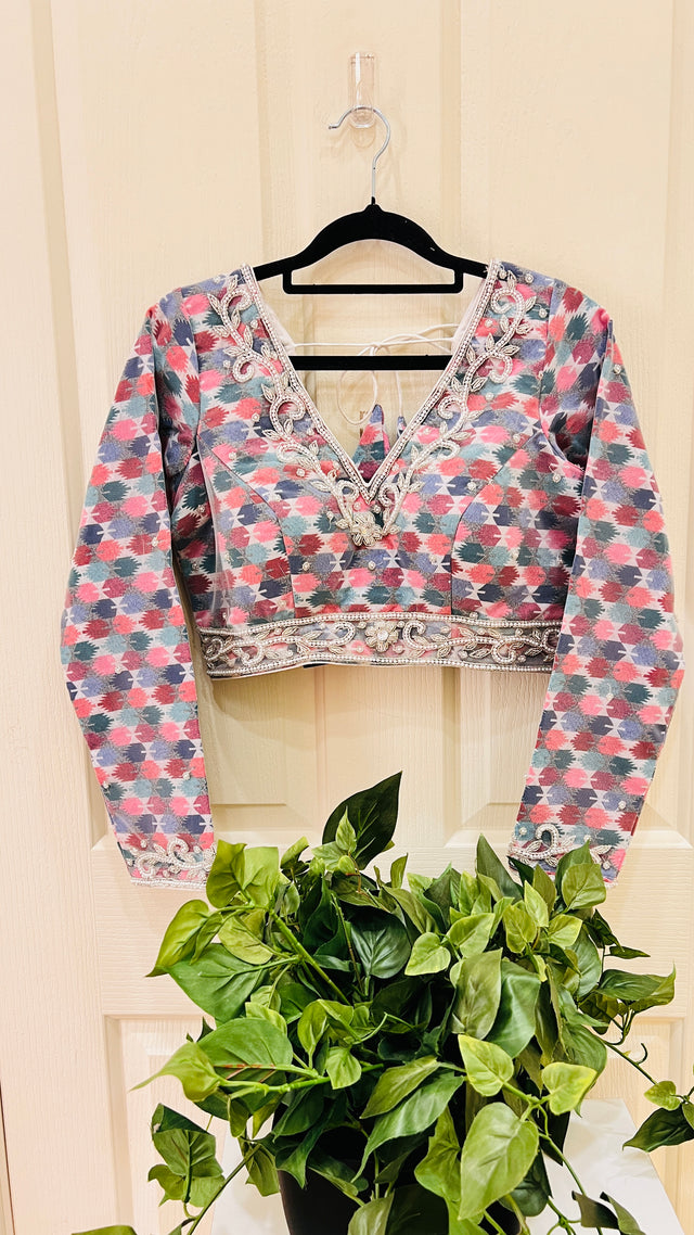 Full Sleeve Traditional Nepali Dhaka Blouse House of Nepal