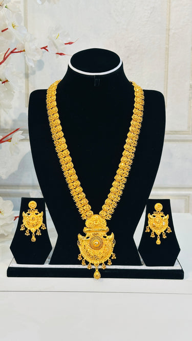 Gold Imitation Rani Haar With Earrings Auric Charm