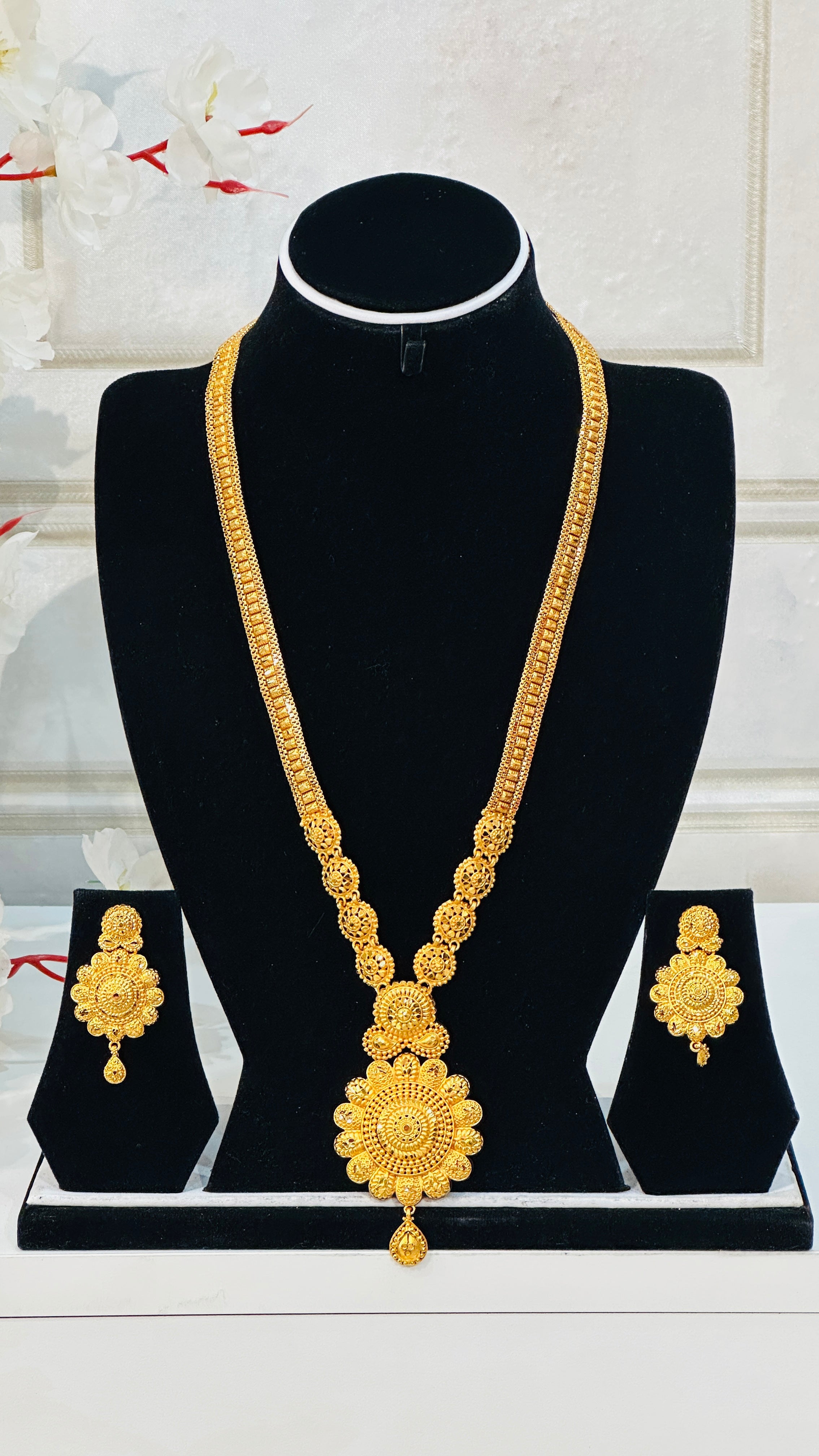 Coin Rani Haar Gold Imitation Rani Haar With Earrings Luxe Aura – House of Nepal