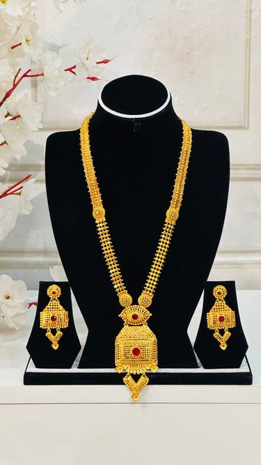 Gold Imitation Rani Haar With Earrings Golden Mirage