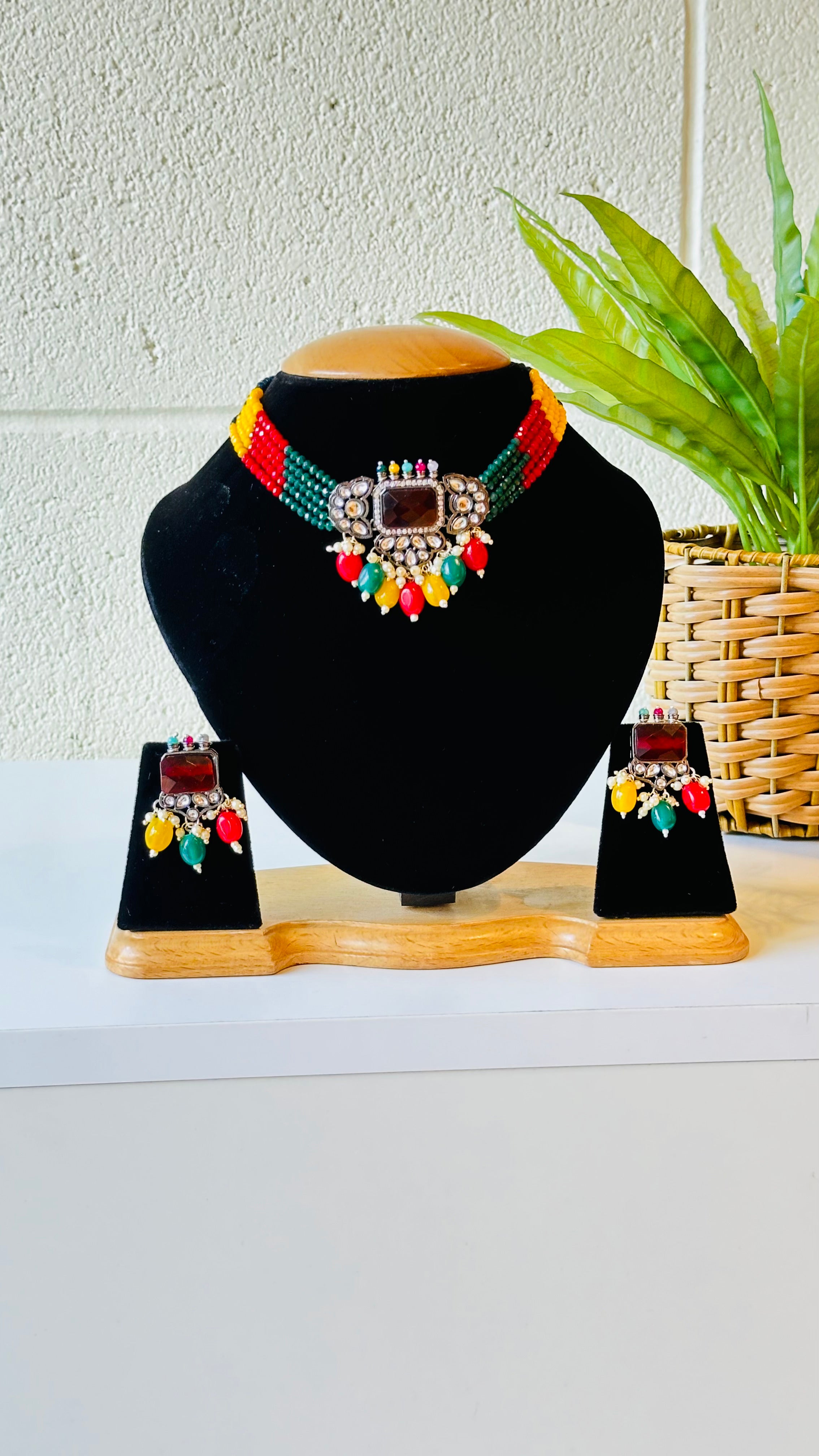 Designer Necklace Set With Earrings
