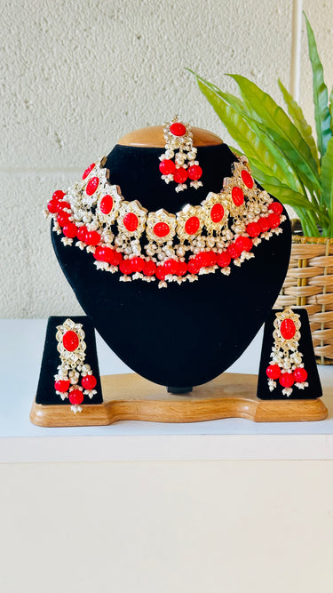Designer Necklace Set With Earrings and Bindi - House of Nepal