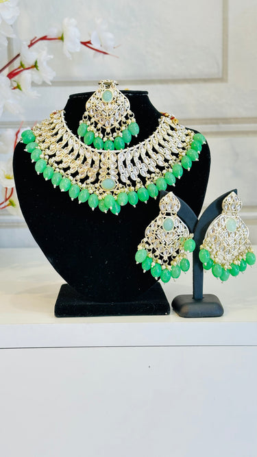 Designer Necklace Set With Earrings and Bindi - House of Nepal