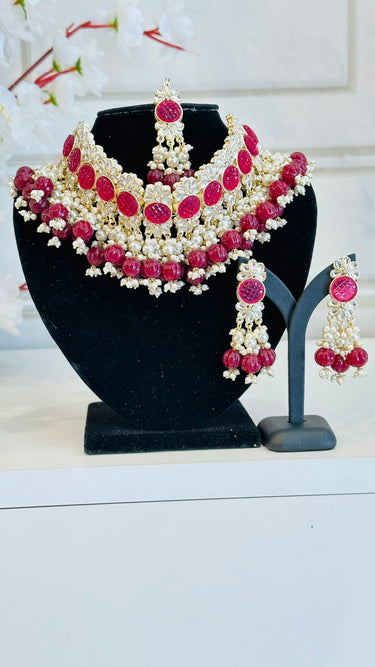 Designer Necklace Set With Earrings and Bindi - House of Nepal