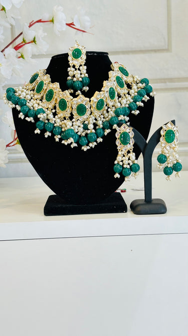 Designer Necklace Set With Earrings and Bindi - House of Nepal